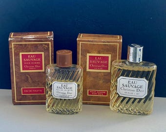 Christian Dior EAU SAUVAGE Lot of 2 Miniatures (10&14ml) Eau De