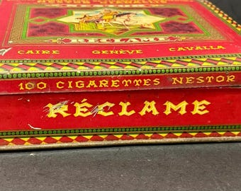 gianaclis tobacco 1906 Ad Nestor Cigarette Smoking Turkish 291 Roxbury St YLF1 Vintage Cigarettes Empty Tin Litho
