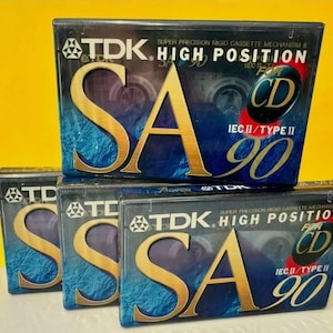 TDK Sa-90 Lot of 4 Cassette Tape Iec II /Type II High Position Sealed (N0S)