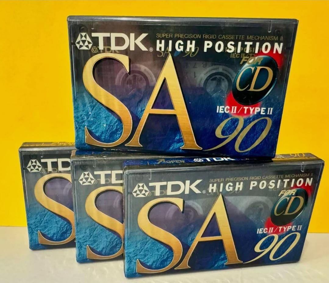 TDK Sa-90 Lot of 4 Cassette Tape Iec II /type II High Position