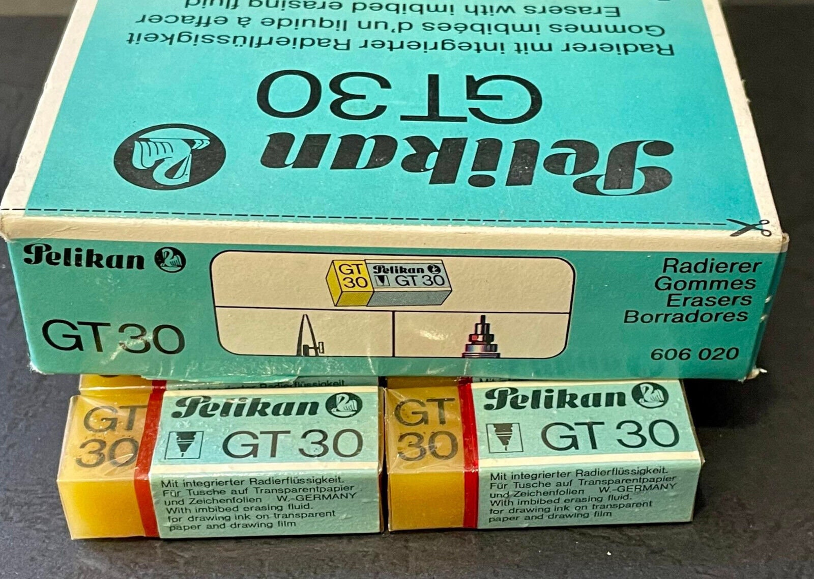Vintage PELIKAN GT30 Eraser (lot of 12), Made in W.germany in 