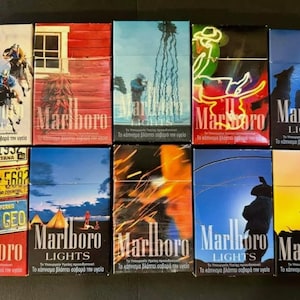 Vintage MARLBORO Cigarettes lot of 10 Empty Packets For Collection