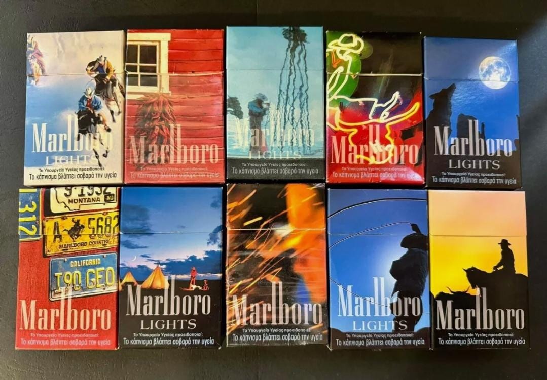 Vintage MARLBORO Cigarettes lot of 10 Empty Packets For Collection