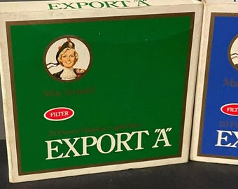Vintage EXPORT “A” Cigarettes (lot of 2), Empty Packets for Collection