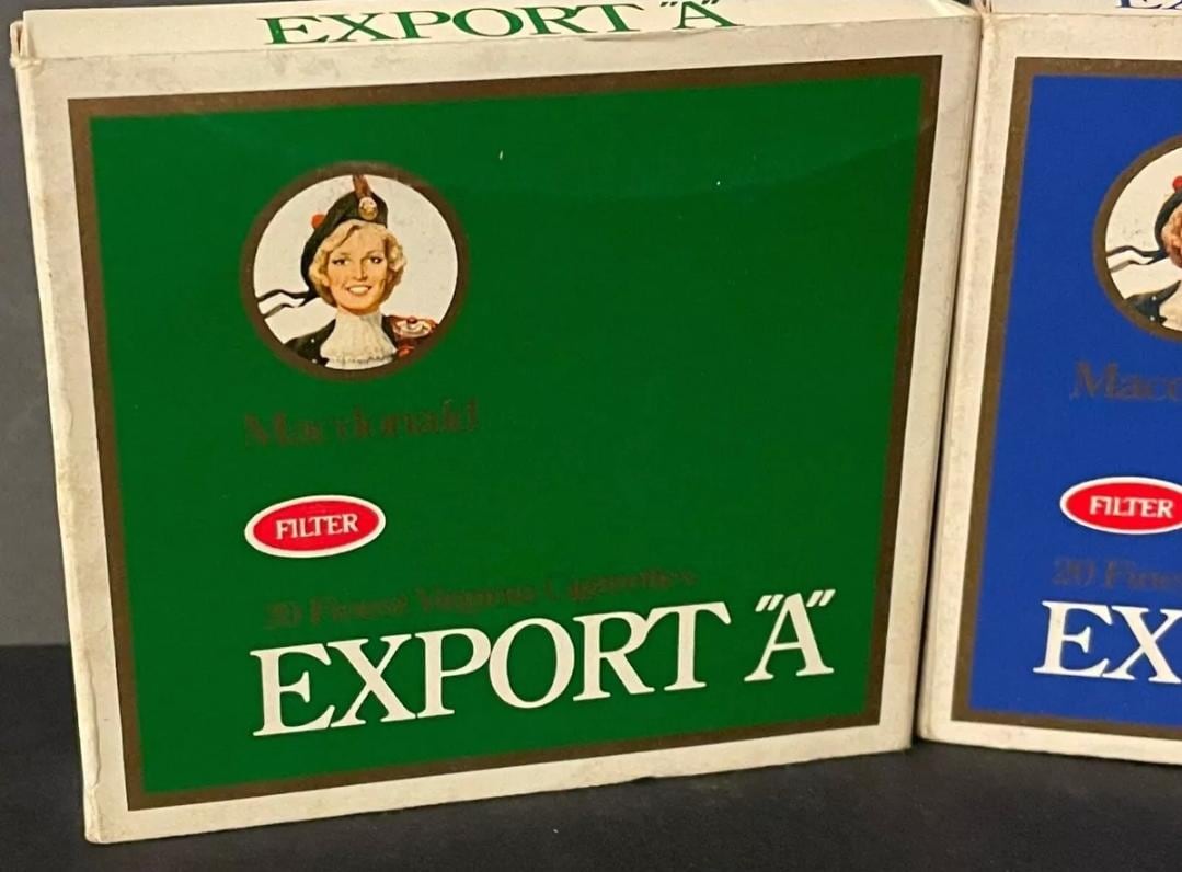 export a cigarettes logo Vintage EXPORT “A” Cigarettes (lot of 2), Empty Packets for Collection export a cigarettes logo Vintage EXPORT “A” Cigarettes (lot of 2), Empty Packets for Collection
