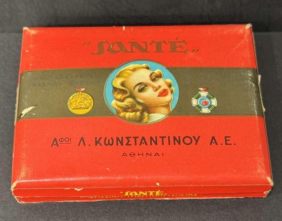 Vintage Greek Cigarettes Packet SANTE (ΣΑΝΤΕ), Empty Packet