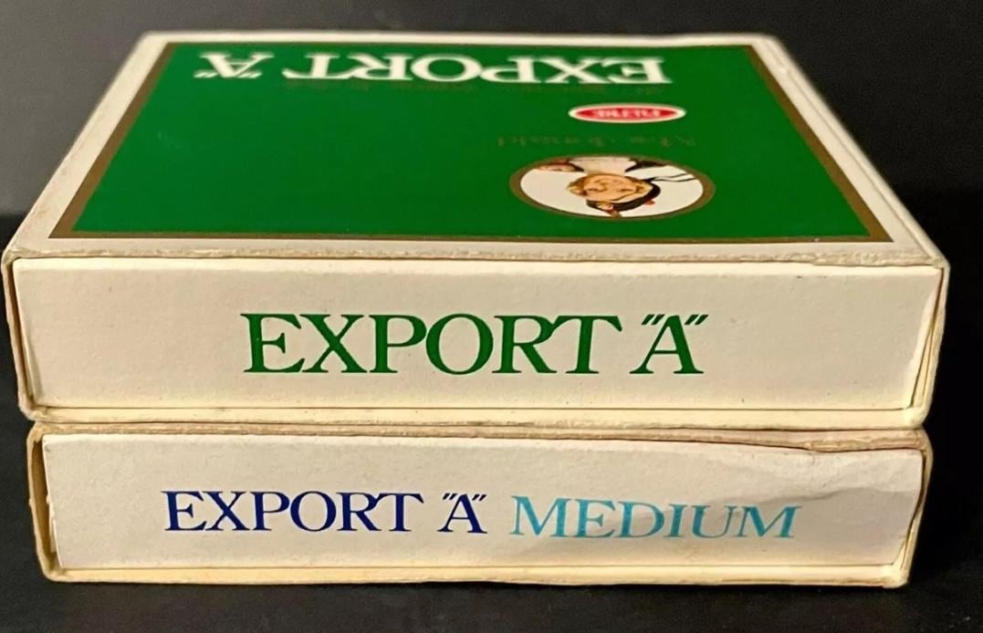 Vintage EXPORT “A” Cigarettes (lot of 2), Empty Packets for Collection