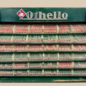 Présentoir en bois pour crayons SWANO OTHELLO vintage des années 60 très rare avec 260 crayons