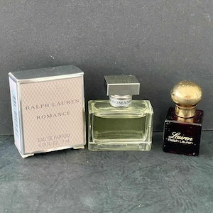 Lauren and Romance By RALPH LAUREN, Lot of 2 Miniatures Eau De Parfum 3,5ml & 7ml