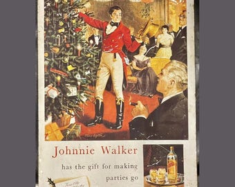 Vintage JOHNNIE WALKER Whiskey Metal Tin Sign 50x30cm