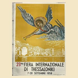 Greece 23rd Thessaloniki International Exhibition Original Litho Poster 1958