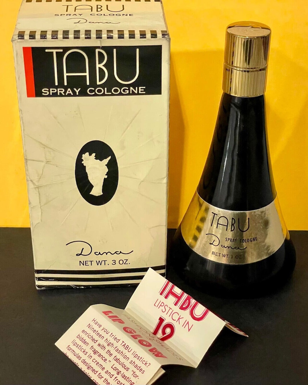 Vintage Eau De Cologne TABU by DANA, 3 Fl Oz Spray, Old Formula in