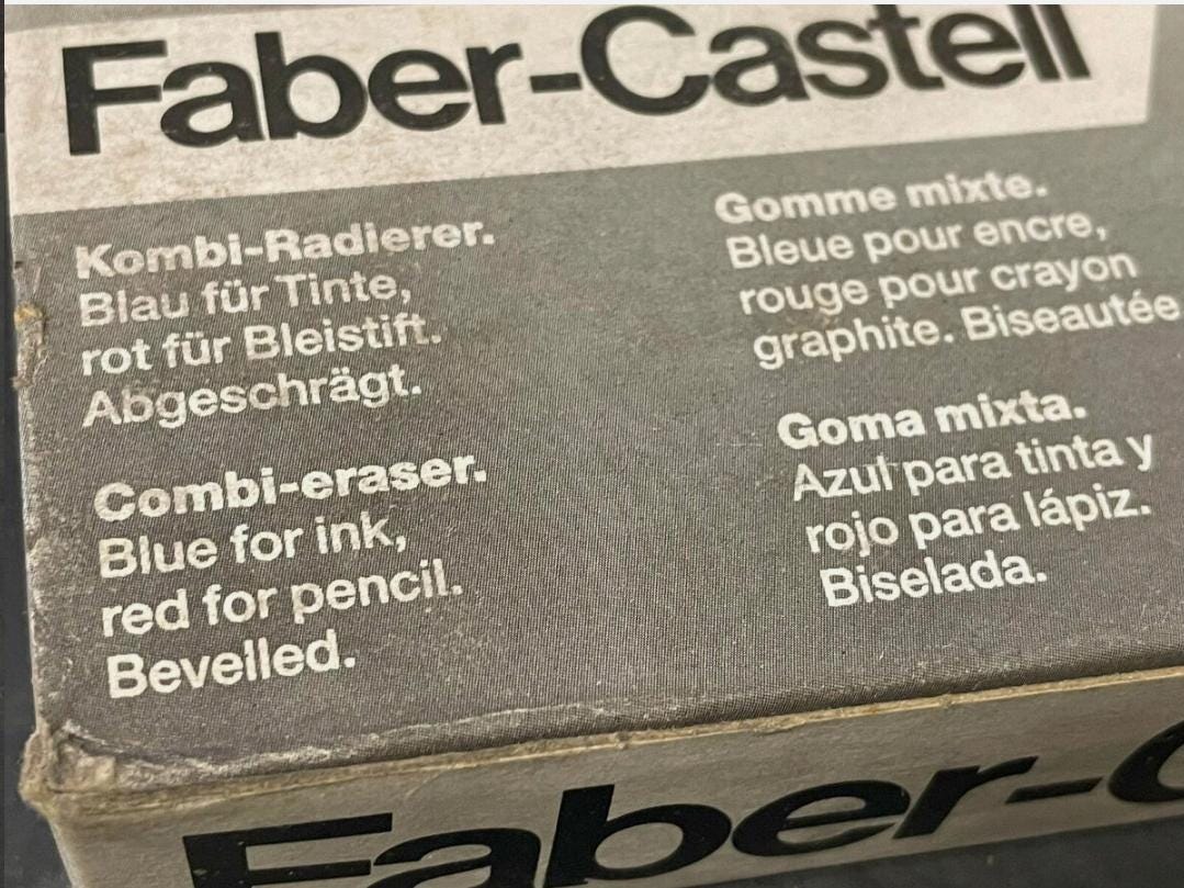Vintage FABER-CASTELL Combi Eraser (box of 40) 7070-40 in Original