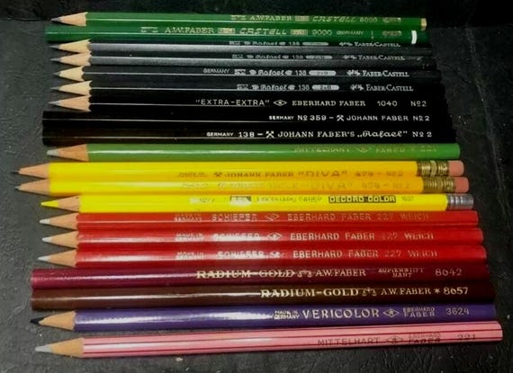 Vintage Pencils FABER (Rafael, Extra, Diva, Radium, Schiefer etc) lot of 20