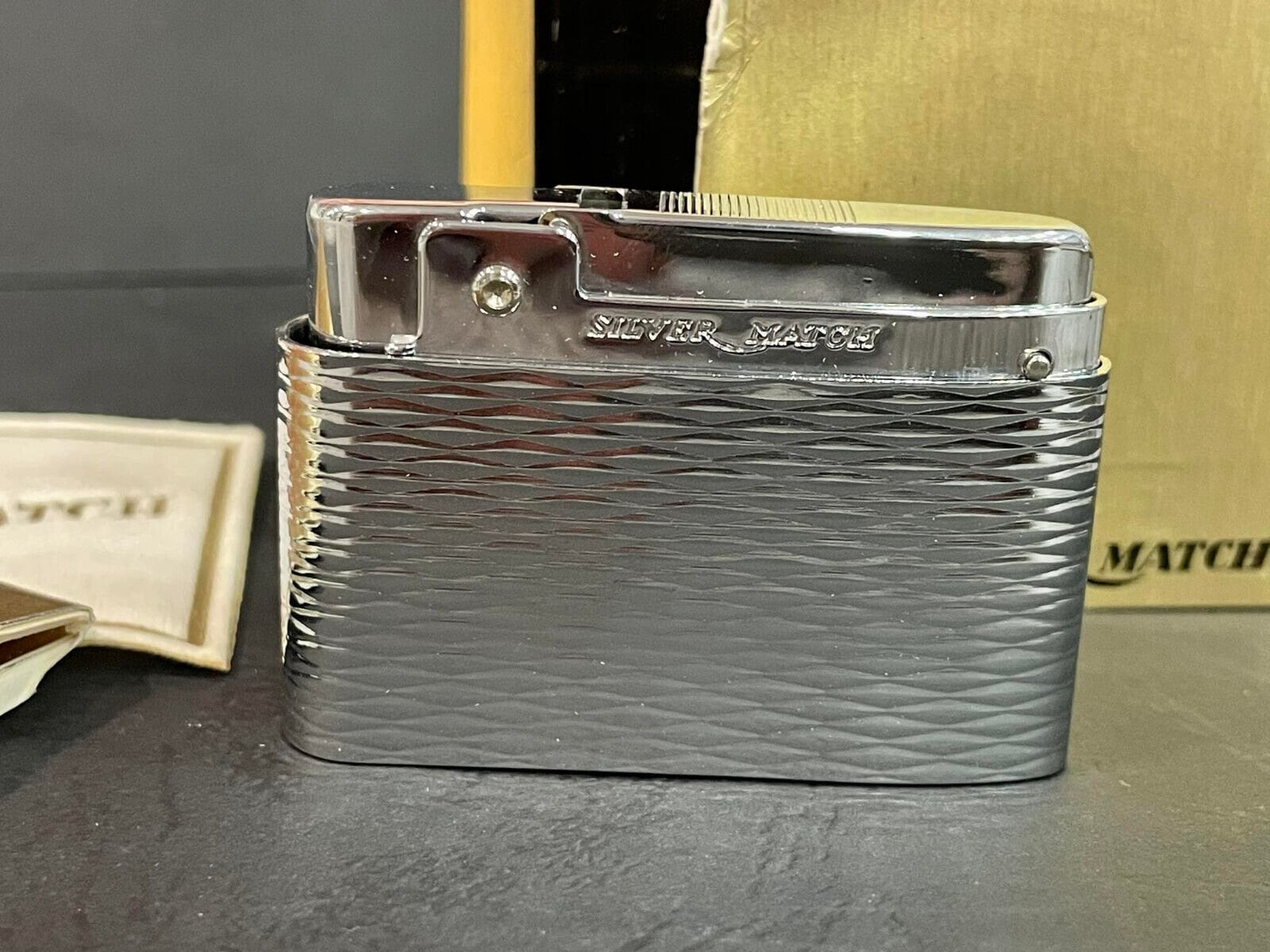 Vintage Antique SILVER MATCH Compound Lighter Made in France