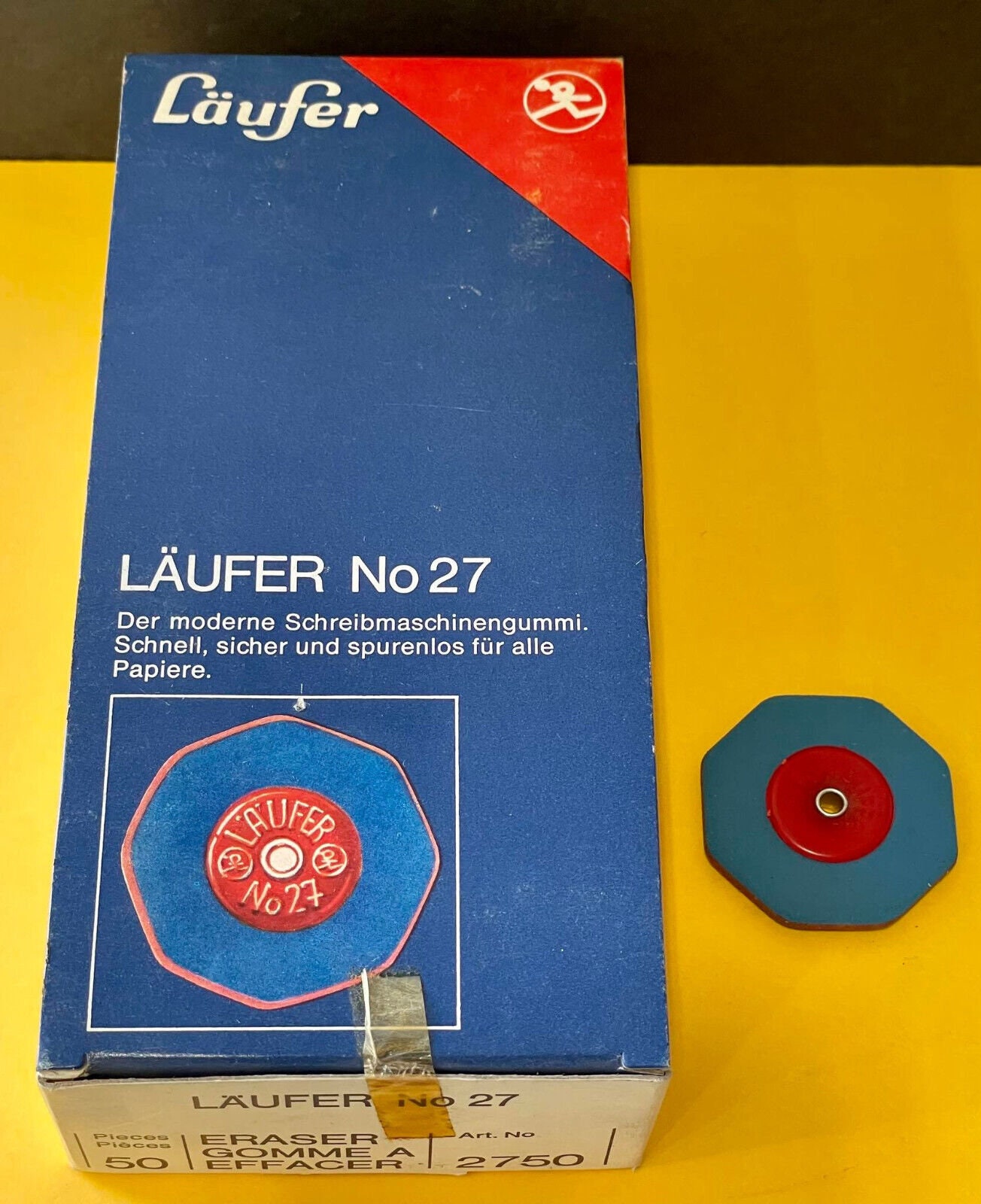 ヴィンテージ LAUFER No27 ゴムインク消しゴム フルボックス (50 個