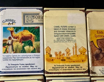 back of camel cigarette pack Vintage CAMEL Cigarettes lot of 8 Empty Packets For Collection