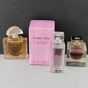 LALIQUE France Lot of 3 MINIATURES 4.5mI Perfume Bottle Eau De Parfum
