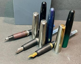 【英国製ヴィンテージ】PARKER 万年筆＆ローラーボール 2本セット ケース ヴィンテージ パーカー フロンティア 3本セット (万年筆 2 本と