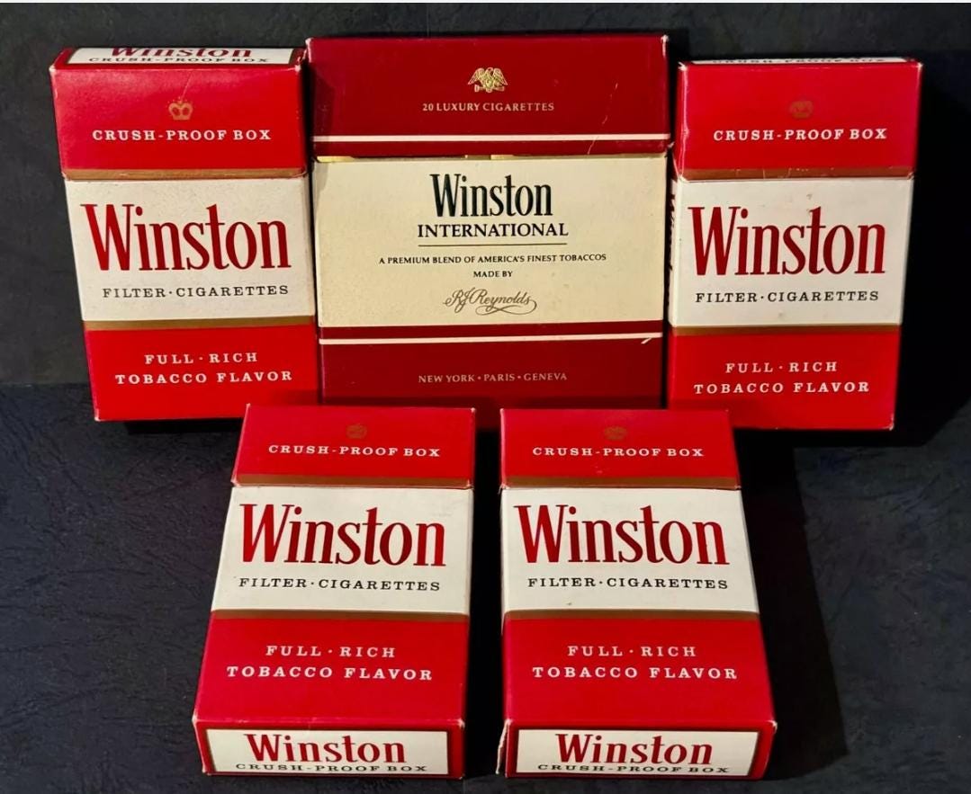 Vintage WINSTON Cigarettes (lot of 5), Empty Packets for Collection