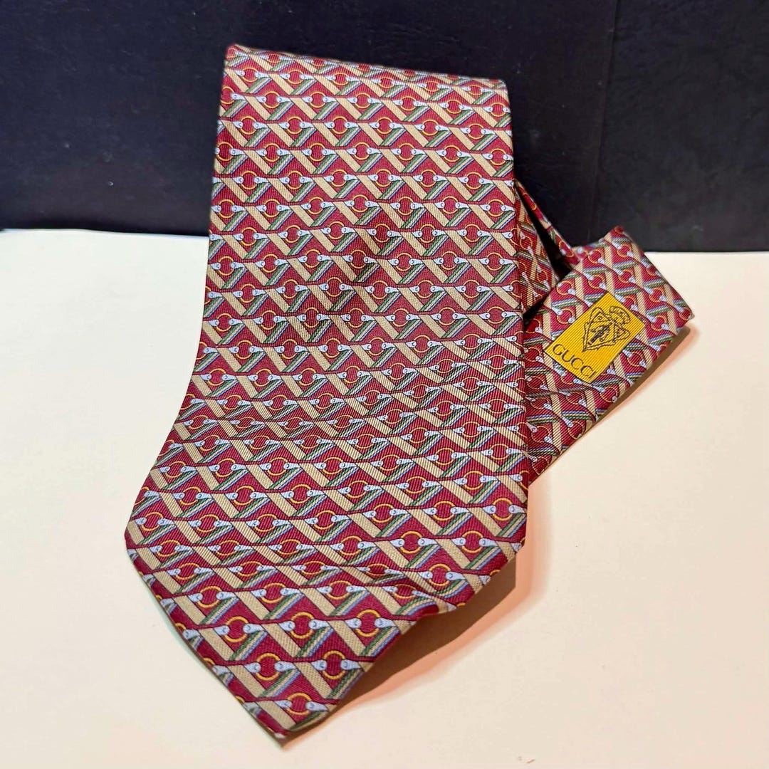 ヴィンテージ オリジナル GUCCI メンズ ネクタイ ホース鐙ビット