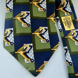 Vintage GUCCI Men’s Silk Tie Horsebit silk jacquard tie, Made in Italy, 100% Silk
