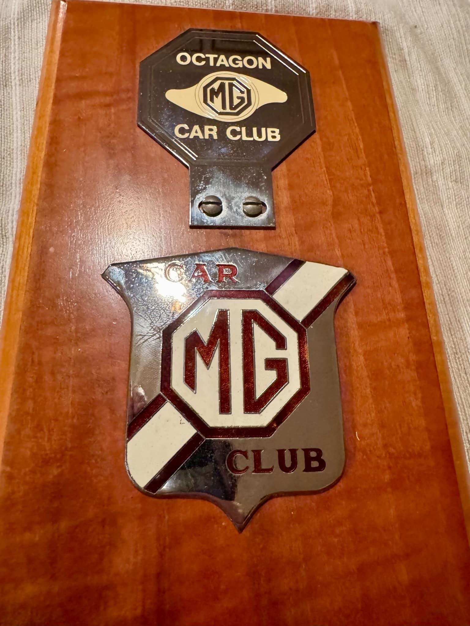 Vintage MG DRIVERS CLUB and Octagon Car Club Mgb Roadster Enamel 