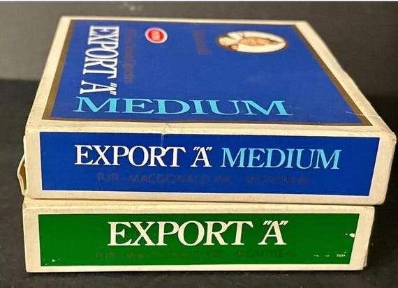 export a cigarette types Vintage EXPORT “A” Cigarettes (lot of 2), Empty Packets for Collection