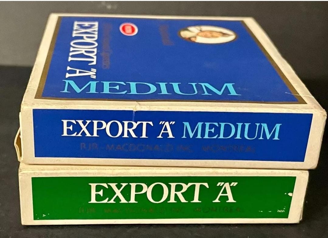 export a cigarette pack Vintage EXPORT “A” Cigarettes (lot of 2), Empty Packets for Collection