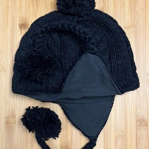 Plain - Sherpa Hats with Ear Flaps and Fleece Lining, Hand Knitted from Nepal image 6