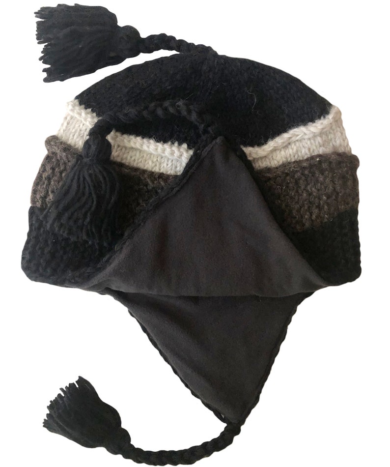 Cable Knit Sherpa Hats With Ear Flaps Etsy