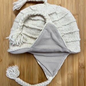 Plain - Sherpa Hats with Ear Flaps and Fleece Lining, Hand Knitted from Nepal image 4