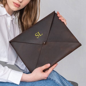 Carpeta personalizada con logo, Carpeta de piel A4, Sobre de piel portadocumentos, Sobre de piel para fotos, Sobre de piel para fotos