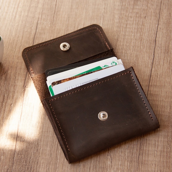 Business card holder for men,Leather credit card holder,Leather business card case,Minimalist card wallet,Leather business card holder