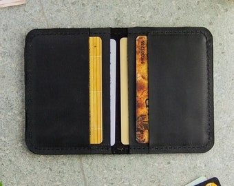 Leather card wallet men, Leather credit card case, Custom credit card holder, Bifold card wallet, Bifold card holder, Black card holder