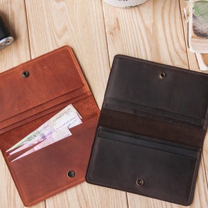 Cartera de sobre de efectivo de cuero personalizada, sistema de presupuesto de cuero, organizador de efectivo de cuero, sobre de dinero de cuero, billetera organizadora de efectivo
