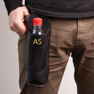 Personalized beer bottle holder,Leather drink holder,Leather beer holder,Custom beer holder,Water bottle holder,Water bottle carrier