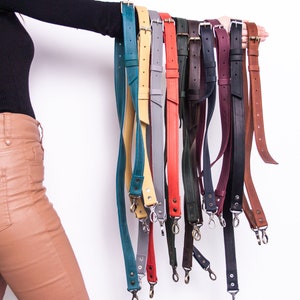 Leather bag strap crossbody,Full grain leather purse strap,Adjustable crossbody strap,Leather crossbody strap for purse,Shoulder bag strap