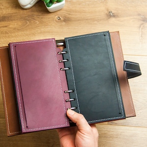 Organizador de efectivo de cuero, Cartera de sobre de efectivo de cuero, Carpeta organizadora de efectivo, Carpeta de presupuesto de efectivo de cuero, Carpeta de sistema de sobres de efectivo