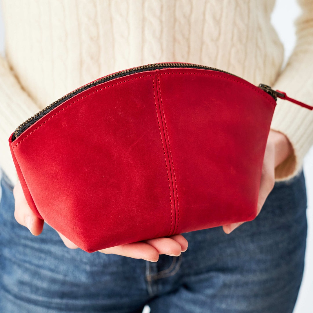 Personalized Makeup Bag,genuine Leather Makeup Bag,cosmetic Bag