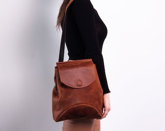 Leather convertible backpack women, Convertible backpack shoulder bag, Leather convertible backpack purse, Leather backpack bag women
