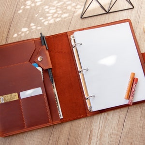 Couverture de classeur personnalisée,Couverture de classeur en cuir,Classeur à 3 anneaux en cuir 8,5x11,Cahier de classeur,Classeur à 3 anneaux personnalisé,Couverture de classeur à anneaux A5