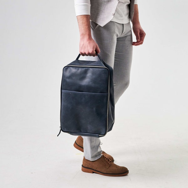 Personalisierte Lederschuhtasche für Männer, Handgemachte Lederschuhtasche, Benutzerdefinierte Golfschuhtasche, Handgefertigte Lederschuhtasche, Lederschuh-Reisetasche