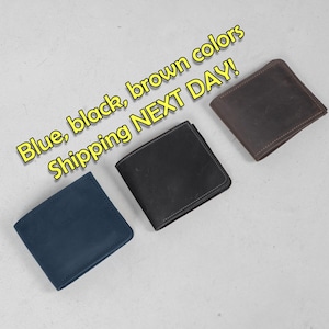 Carteira de couro masculina personalizada, carteira de couro masculina personalizada, carteira de couro bifold masculina, carteira masculina gravada, carteira de couro masculina feita à mão