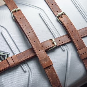 Leather luggage cheap straps for cars