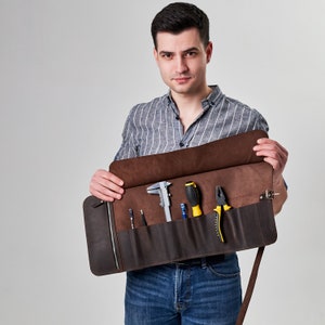 Rouleaux d’outils en cuir, Rouleau d’outils personnalisés, Rouleau de sac à outils de charpentier, Rouleau d’outils pour voiture, Sac à outils personnalisé, Organisateur de rouleaux d’outils