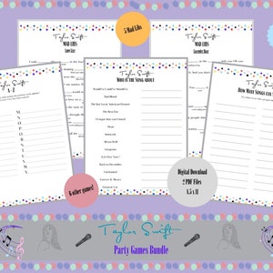 Juegos de fiesta Swiftie / Juegos de fiesta imprimibles / T Swift Party / Juegos de fiesta para adolescentes / Juegos de despedida de soltera / Juegos de fiesta imprimibles / Juegos de fiesta