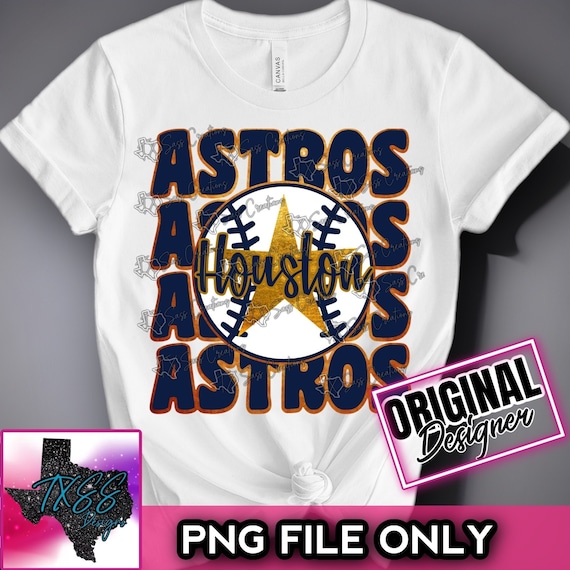 Houston Baseball Gold Rush Astro Design PNG File 