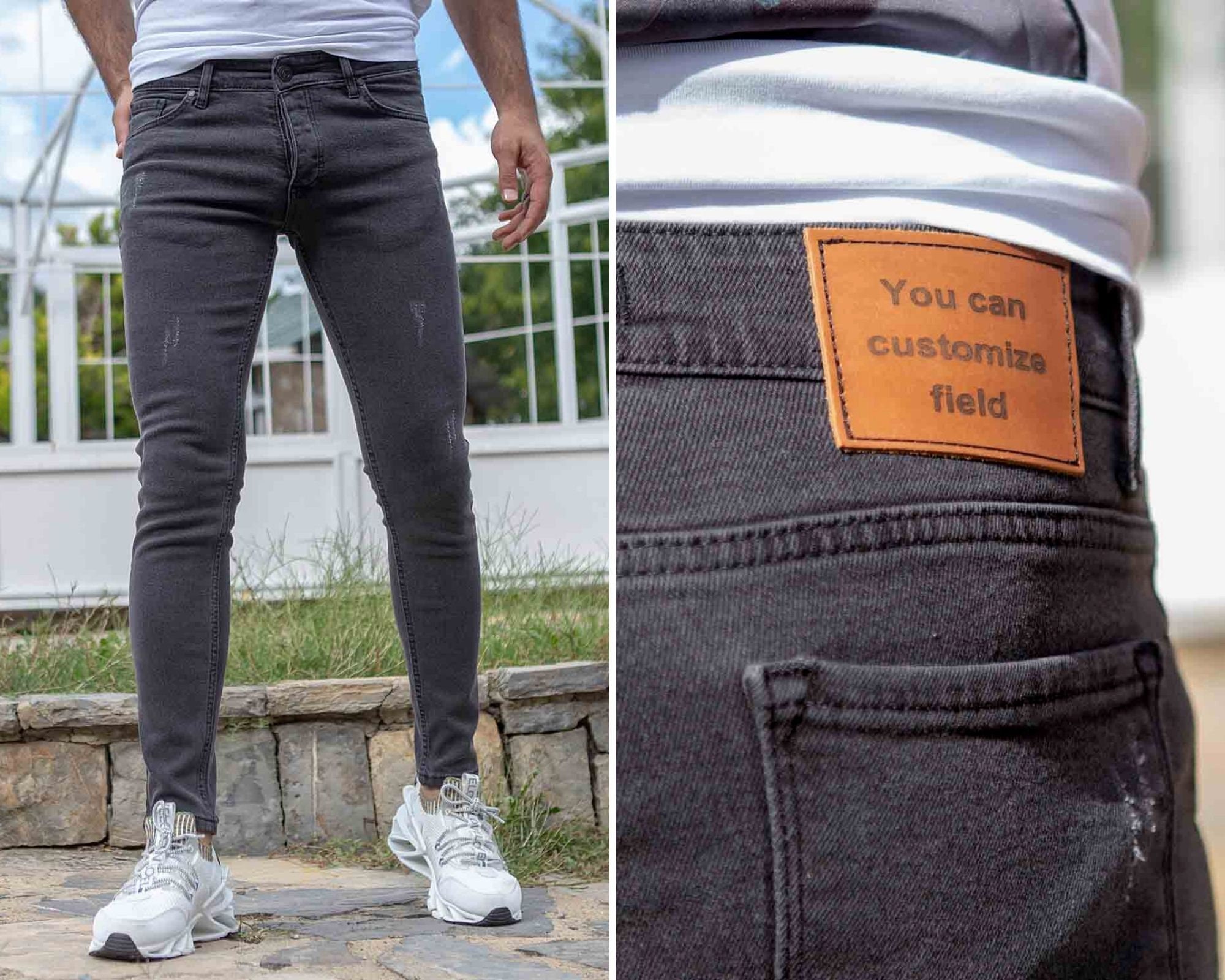 personalisierte Weihnachtskleidung, Österreich Weihnachtsgeschenk, Hose, Etsy Jeans,Vintage Sexy Ihn, Knöpfen, - Hose,Denim neue Anthrazit Denim Geschenk Jeans, mit für