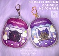Custom Tamagotchi inspired plush keychain cute furry convention accessory anime style kawaii retro